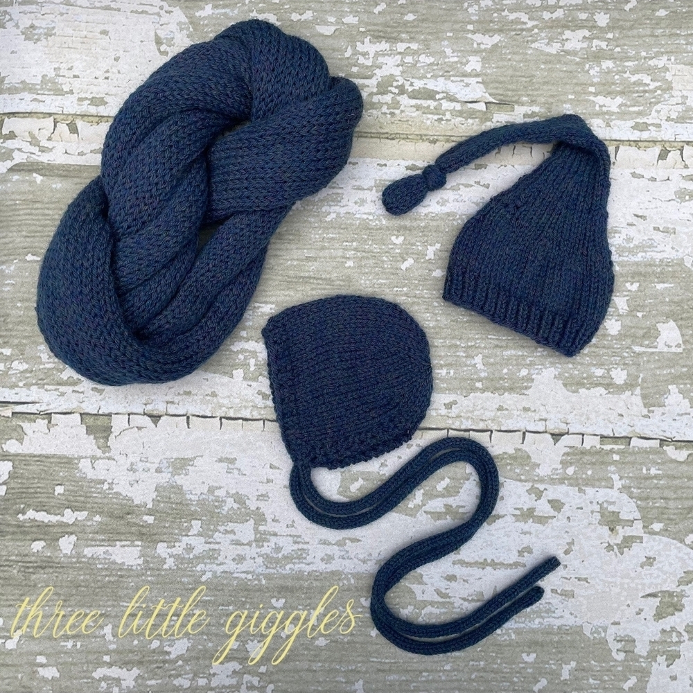 Handmadr Knit Newborn Photography Wrap And Hat